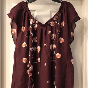 Maroon floral top